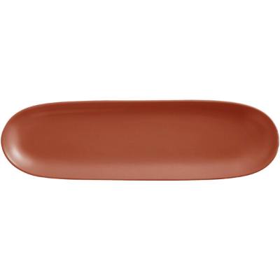 Libbey DRI-11-C Driftstone 13 1/4" x 4" Clay Satin Matte Porcelain Tray