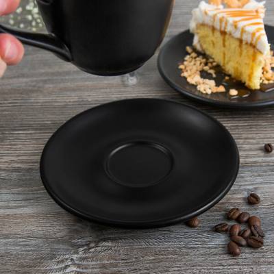 Libbey DRI-14-O Driftstone 6" Onyx Satin Matte Porcelain Saucer