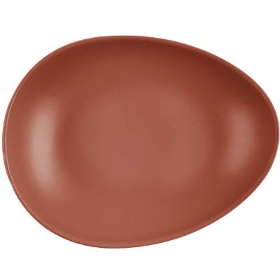 Libbey DRI-7-C Driftstone 10 7/8" x 8 1/2" Clay Satin Matte Organic Porcelain Coupe Plate