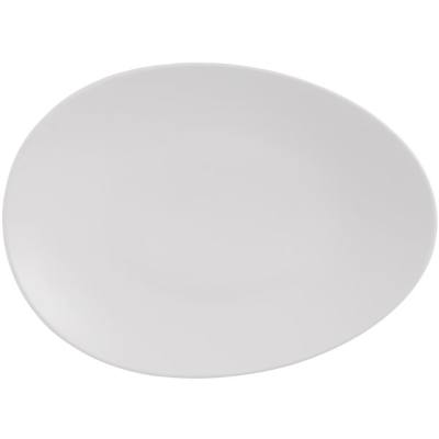 Libbey DRI-8-D Driftstone 13 3/4" x 10 1/8" Driftwood Satin Matte Organic Porcelain Coupe Plate