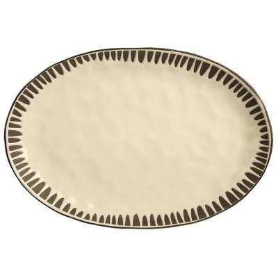 Libbey DULCET-4C Dulcet 12 5/8" x 8 5/8" Cream Stoneware Platter