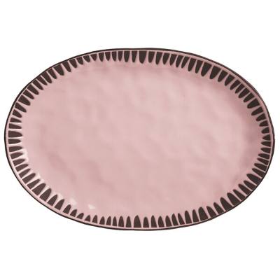 Libbey DULCET-4P Dulcet 12 5/8" x 8 5/8" Pink Stoneware Platter