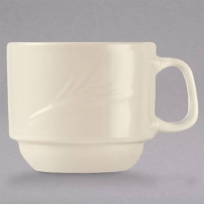 Libbey END-4 Endurance 7 oz. Cream White Stacking China Cup