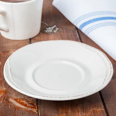 Libbey Farmhouse 6 1/4" Round Cream Porcelain Saucer