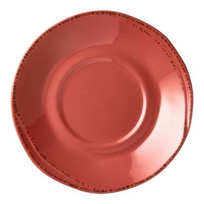 Libbey Farmhouse 6 1/4" Round Barn Red Porcelain Saucer