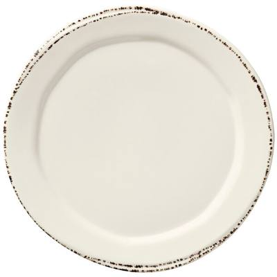 Libbey Farmhouse 10 1/2" Ivory (American White) Medium Rim Melamine Plate