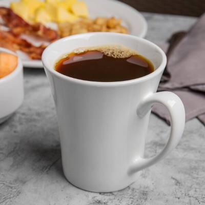 Libbey FM-15 Porcelana 15 oz. Bright White Porcelain Flairique Mug