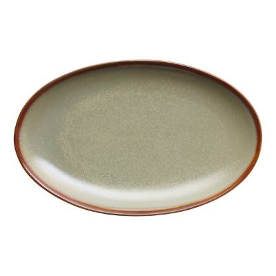 Libbey Hedonite Sage 12" x 7 1/2" Porcelain Oval Platter