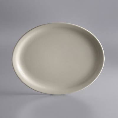Libbey NR-13 Kingsmen White 11 1/2" x 9 1/8" Ultima Cream White Narrow Rim Oval Stoneware Platter