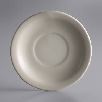 Libbey NR-2 Kingsmen White 5 1/2" Ultima Cream White Narrow Rim Round Stoneware Saucer