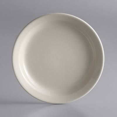 Libbey NR-6 Kingsmen White 6 1/2" Ultima Cream White Narrow Rim Round Stoneware Plate