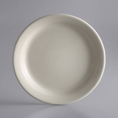 Libbey NR-7 Kingsmen White 7 1/4" Ultima Cream White Narrow Rim Round Stoneware Plate
