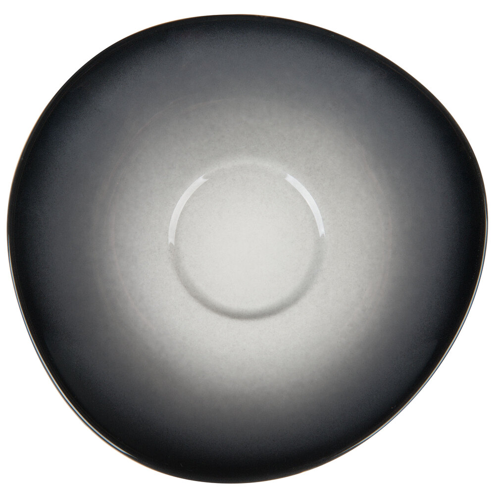 Reserve by Libbey PEB-17-O Pebblebrook 6 3/8" Obsidian Organic Porcelain Saucer - 12/Case