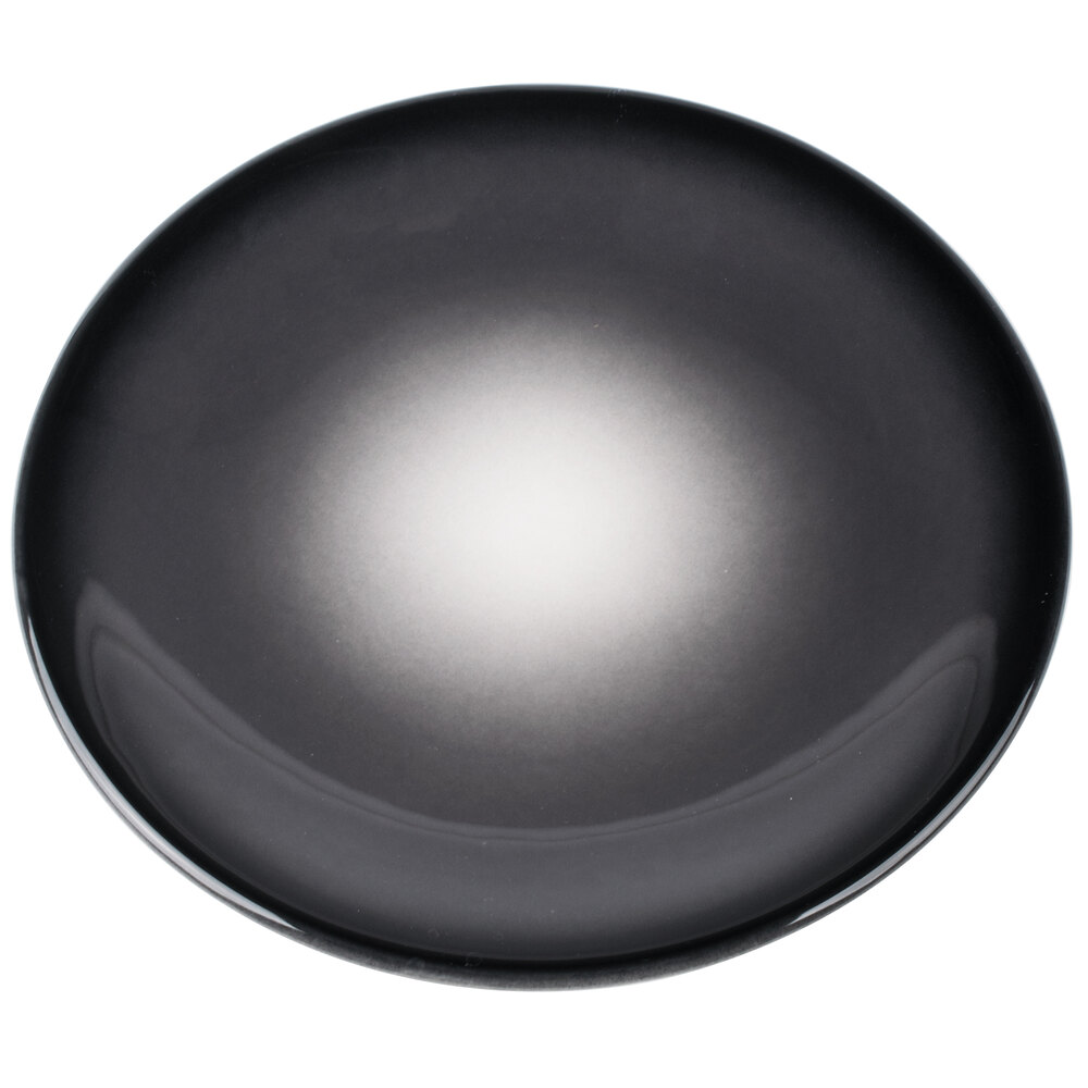Reserve by Libbey PEB-2-O Pebblebrook 9" Obsidian Porcelain Coupe Plate - 12/Case