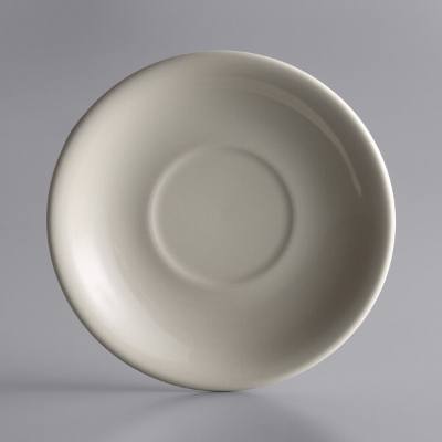 Libbey PWC-2 Princess White 6" Ultima Cream White Round Rolled Edge Stoneware Saucer