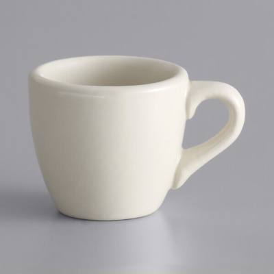 Libbey PWC-35 Princess White 3.5 oz. Ultima Cream White Rolled Edge Stoneware Demitasse Cup