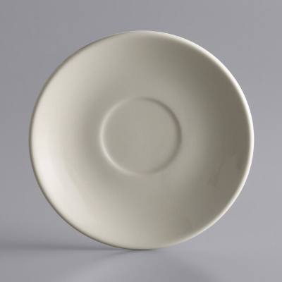 Libbey PWC-36 Princess White 4 7/8" Ultima Cream White Round Rolled Edge Stoneware Saucer