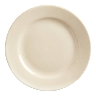 Libbey PWC-45 Princess White 10 1/2" Ultima Cream White Round Rolled Edge Stoneware Plate