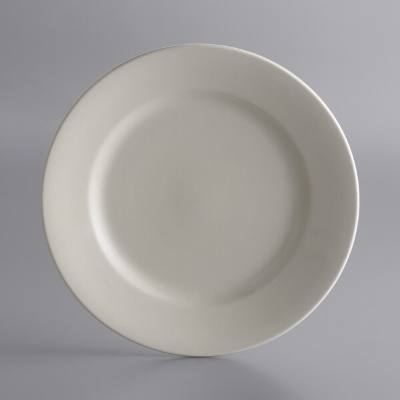 Libbey PWC-9 Princess White 9 3/4" Ultima Cream White Round Rolled Edge Stoneware Plate
