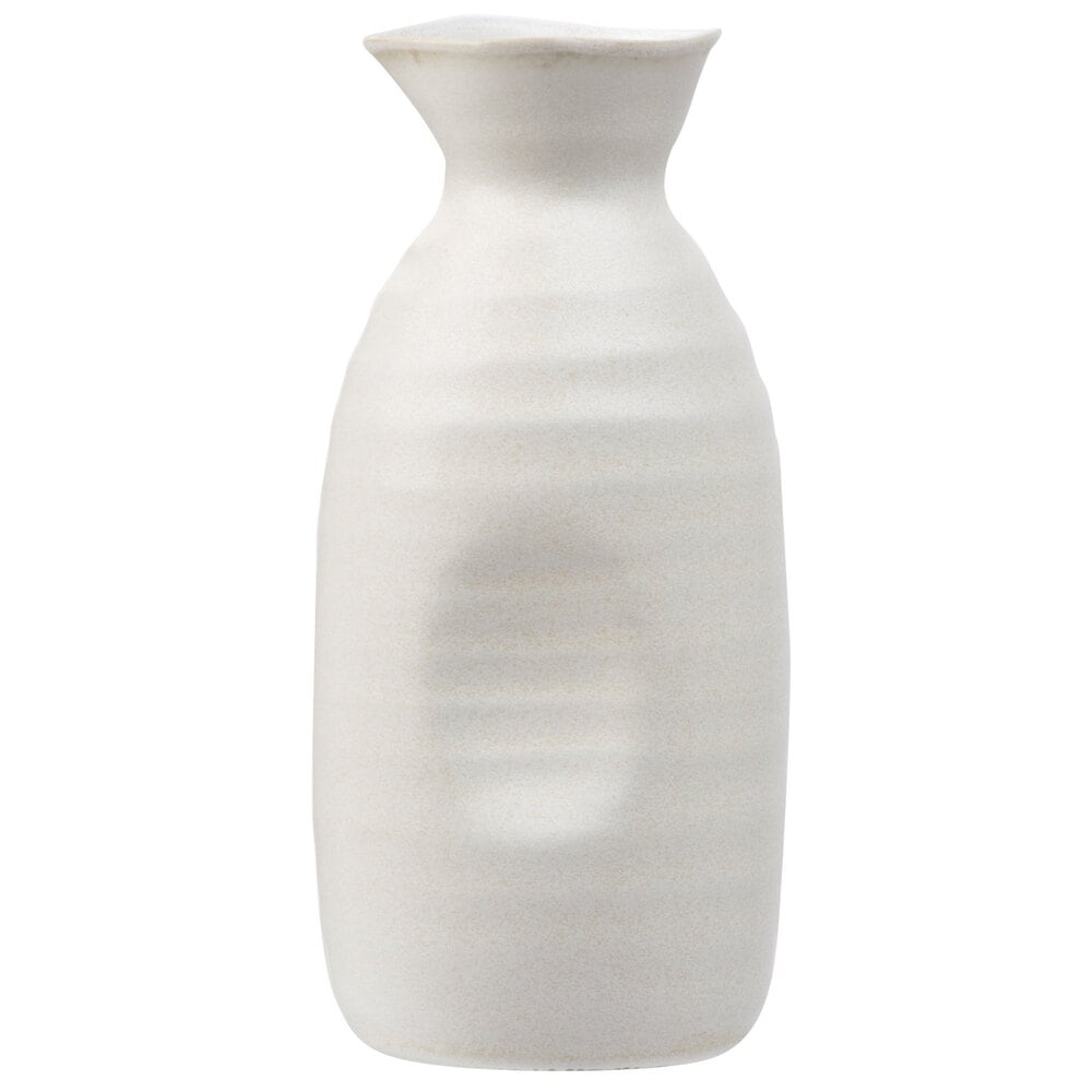 Libbey RS-9 Hakone 11 oz. Miyagi White Stoneware Sake Bottle - 12/Case