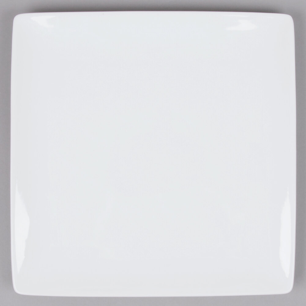 Libbey Slate 10 7/8" Ultra Bright White Coupe Square Porcelain Plate - 12/Case