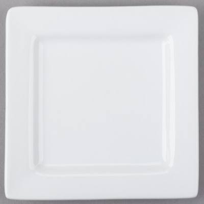 Libbey Slate 4" Ultra Bright White Wide Rim Square Micro Porcelain Plate