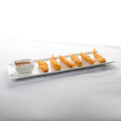 Libbey Slate 16 1/4" x 5 1/2" Ultra Bright White Coupe Rectangular Porcelain Tray