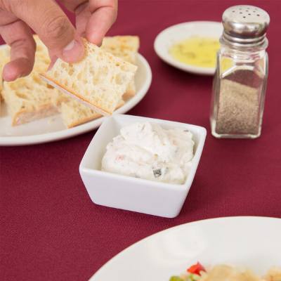 Libbey SL-44 Slate 4 oz. Ultra Bright White Square Porcelain Dipping Bowl