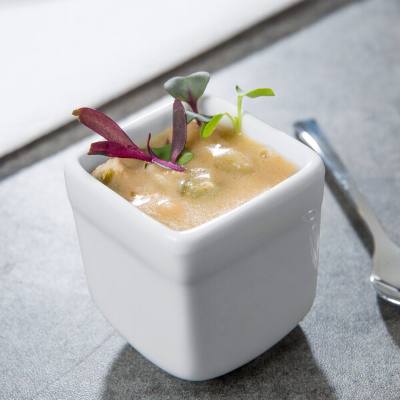Libbey SL-52 Slate 2.5 oz. Ultra Bright White Square Porcelain Sampler Cube