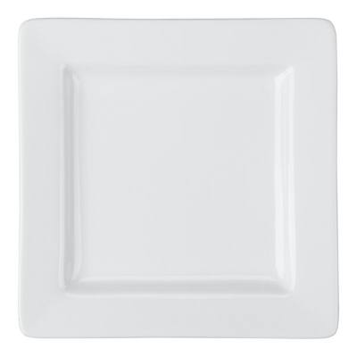 Libbey Slate 6 1/4" Ultra Bright White Wide Rim Square Porcelain Plate