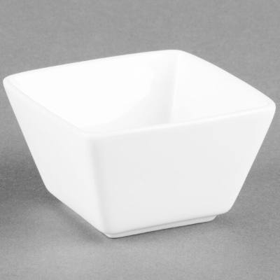 Libbey Slate 8 oz. Ultra Bright White Square Porcelain Bouillon Bowl