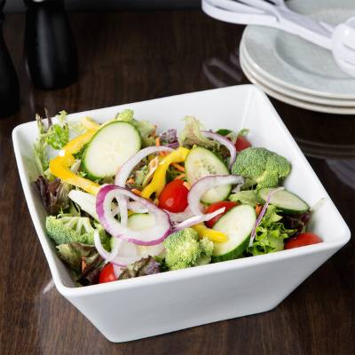 Libbey SL-99 Slate 100 oz. Ultra Bright White Square Porcelain Bowl