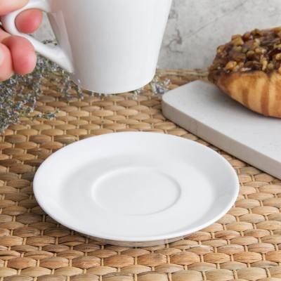 Libbey SYW-5 4 3/4" Ultra Bright White Porcelain Espresso Saucer