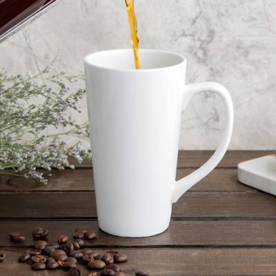 Libbey TBM-11 10 oz. Ultra Bright White Porcelain Tall Bistro Mug