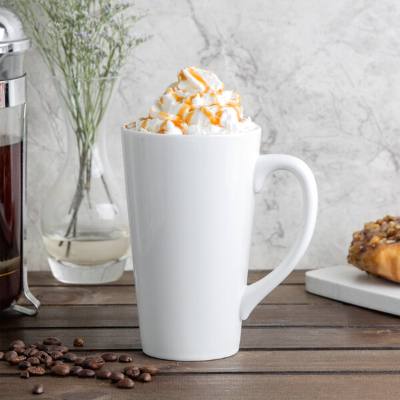 Libbey TBM-17 16 oz. Ultra Bright White Porcelain Tall Bistro Mug