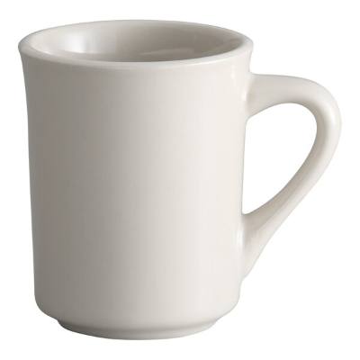 Libbey TM-8-W Princess White 8.5 oz. Ultima Cream White Rolled Edge Stoneware Mug